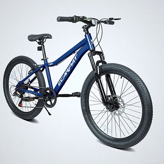 24" Mountain Bike with 7-Speed Gears, Durable Steel Frame & Alloy Rims, Blue