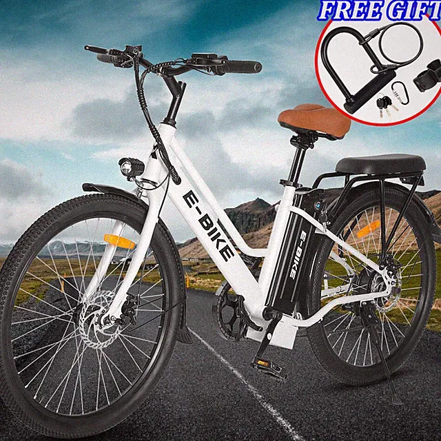 26" Electric Bike 500W Electric Cruiser Bike City Commuter E-Bikes 36V 7Speed~