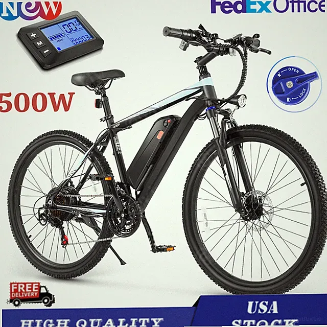 26inch City Cruiser E-Bike 21 Speed 500W Electric Bike 20MPH Commuting Bicycle~