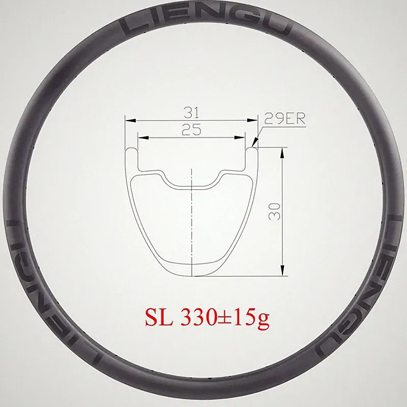 29er Carbon Bicycle Rim Tubeless Mountain Bike Cross Country Wheel 30mm Depth