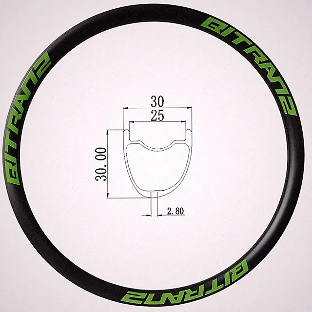 29er MTB Carbon Rim 30mm Deep 30mm Width Cross Country Bike Wheels 24H 28H 32H