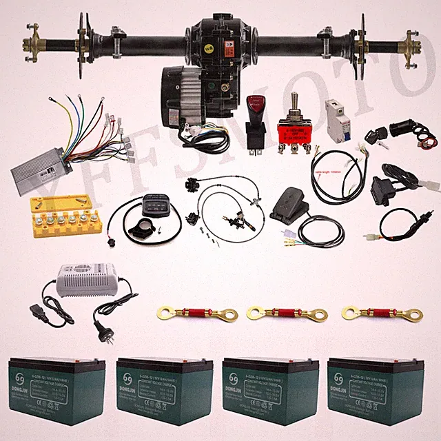 34'' 40'' Rear Differential Axle Kits 48V 1000W Brushless Motor Trike Drift Cart