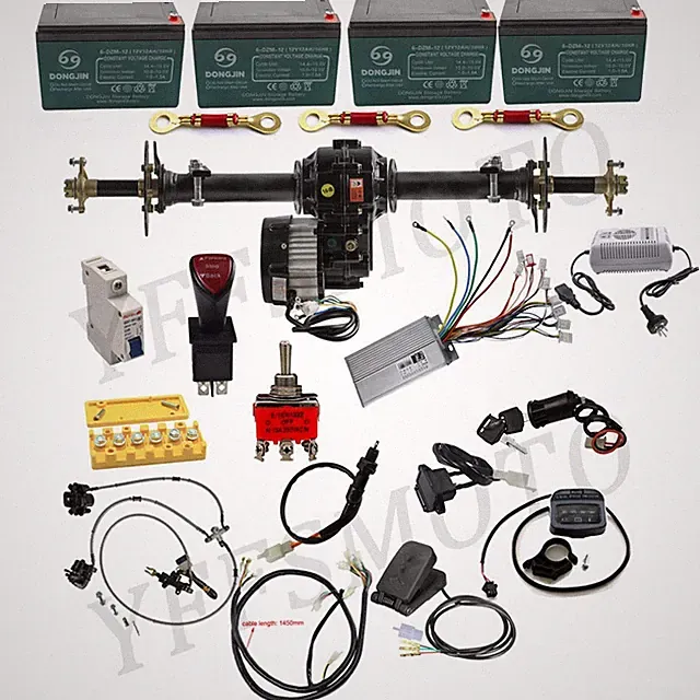 48V 1000W Motor 30/34''/40" Rear Differential Axle Kits for Tricycle Golf E-Bike