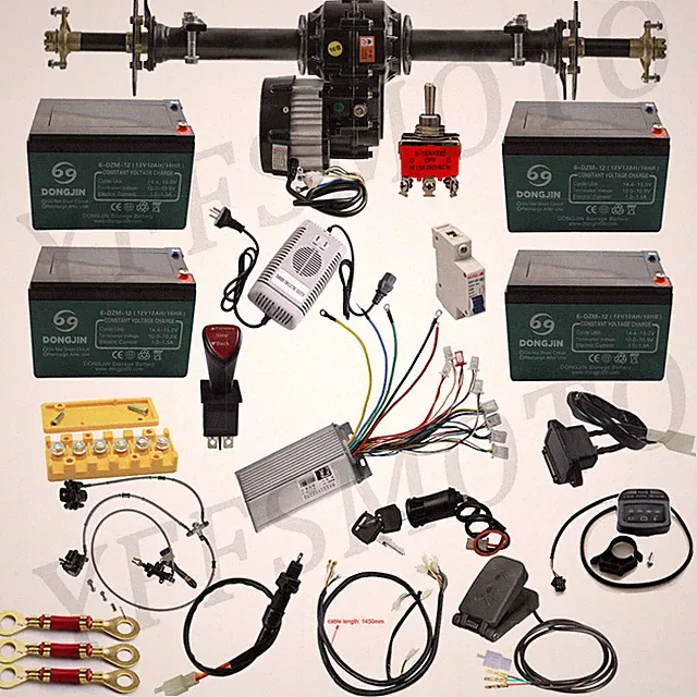 48V 500W 1000W Bicycle Trike Brushless Motor Rear Differential Axle Complete Kit