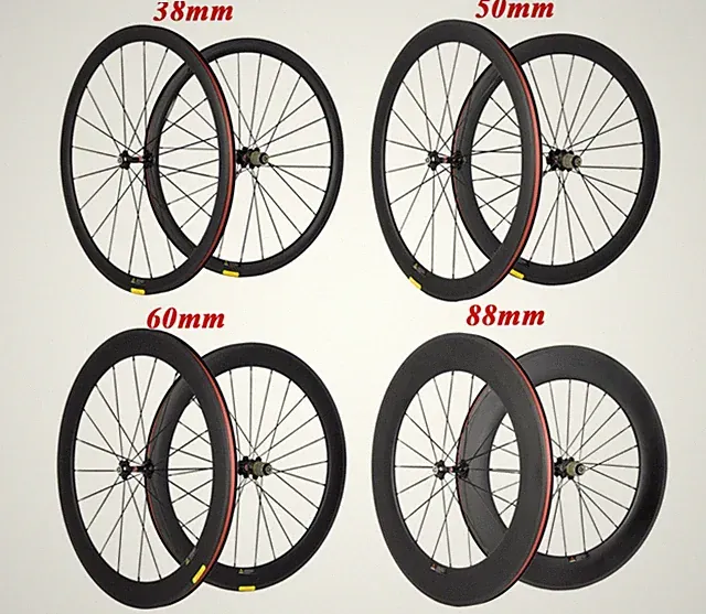 700C Carbon Wheelset Tubular Road Racing Bicycle Wheels 24/38/50/60/88mm Depth