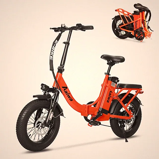 Axiniu 20" 750W 36V Electric Folding Bicycle Fat Tire 30MPH City E-Bike orange