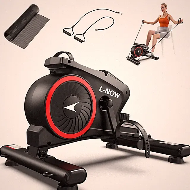Indoor Quiet Magnetic Mini Exercise Bike Under Desk Bike Pedal Exerciser Black