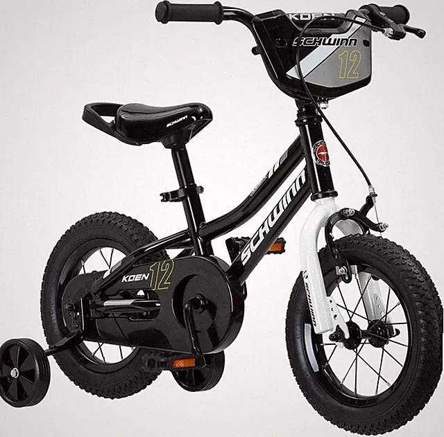 Kids Bike 12 Inch Adjustable Seat Coaster Brake Schwinn Koen Black 2-4 Ages Rear
