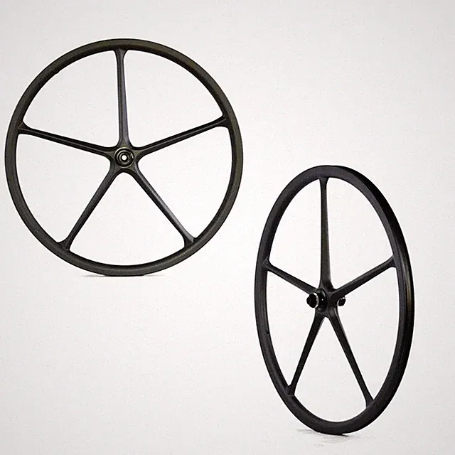 Super Light 700c Carbon 5 Spokes Wheelset Clincher for Road/Track/Triathlon Bike